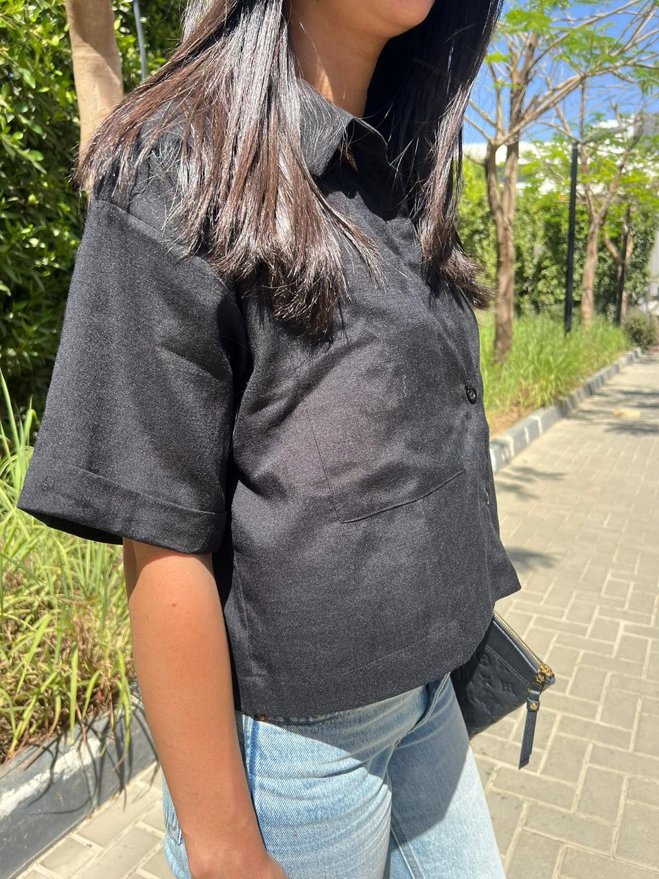 Cropped Shirt - Linen Blend