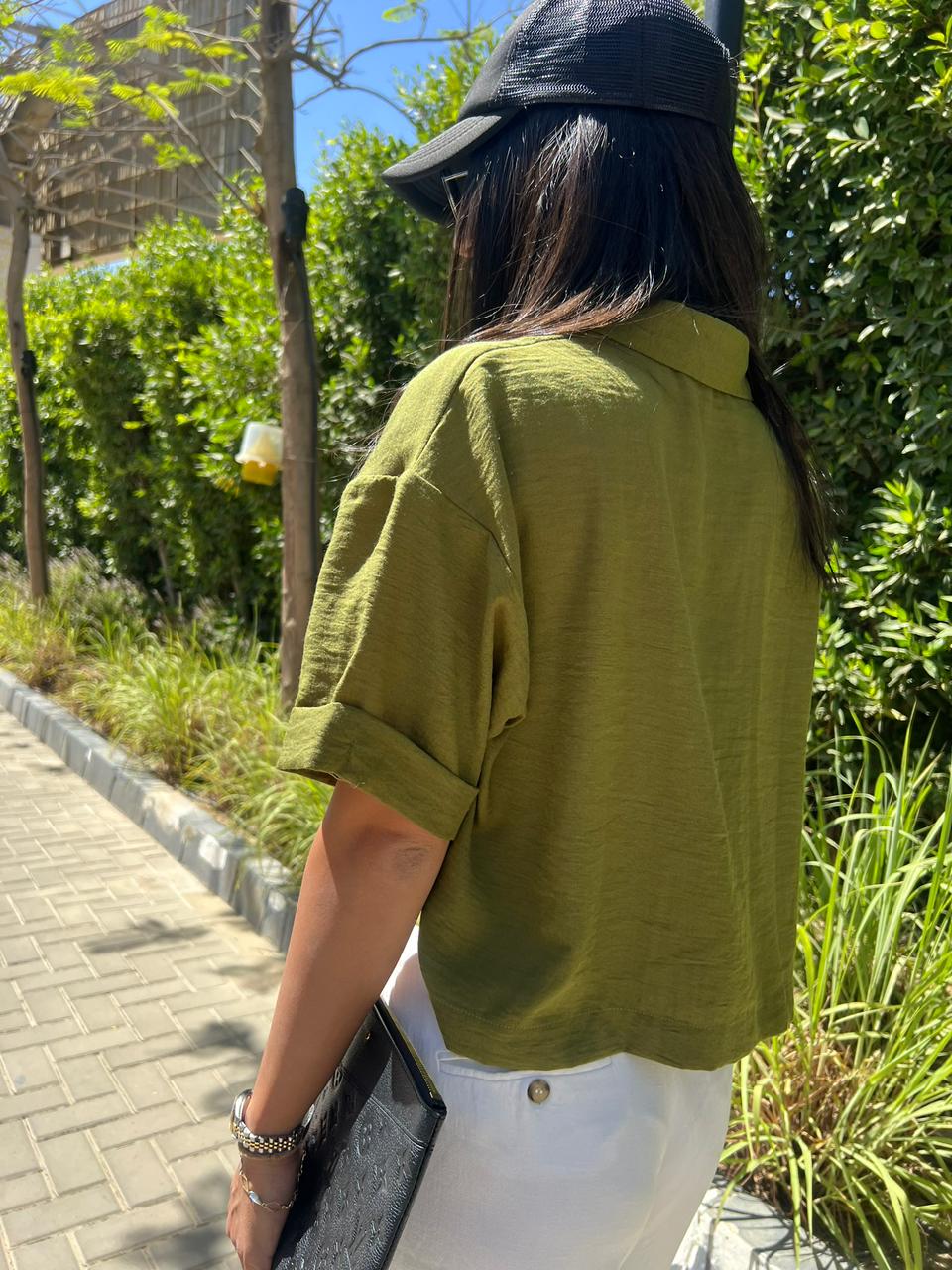 Cropped Shirt - Linen Blend