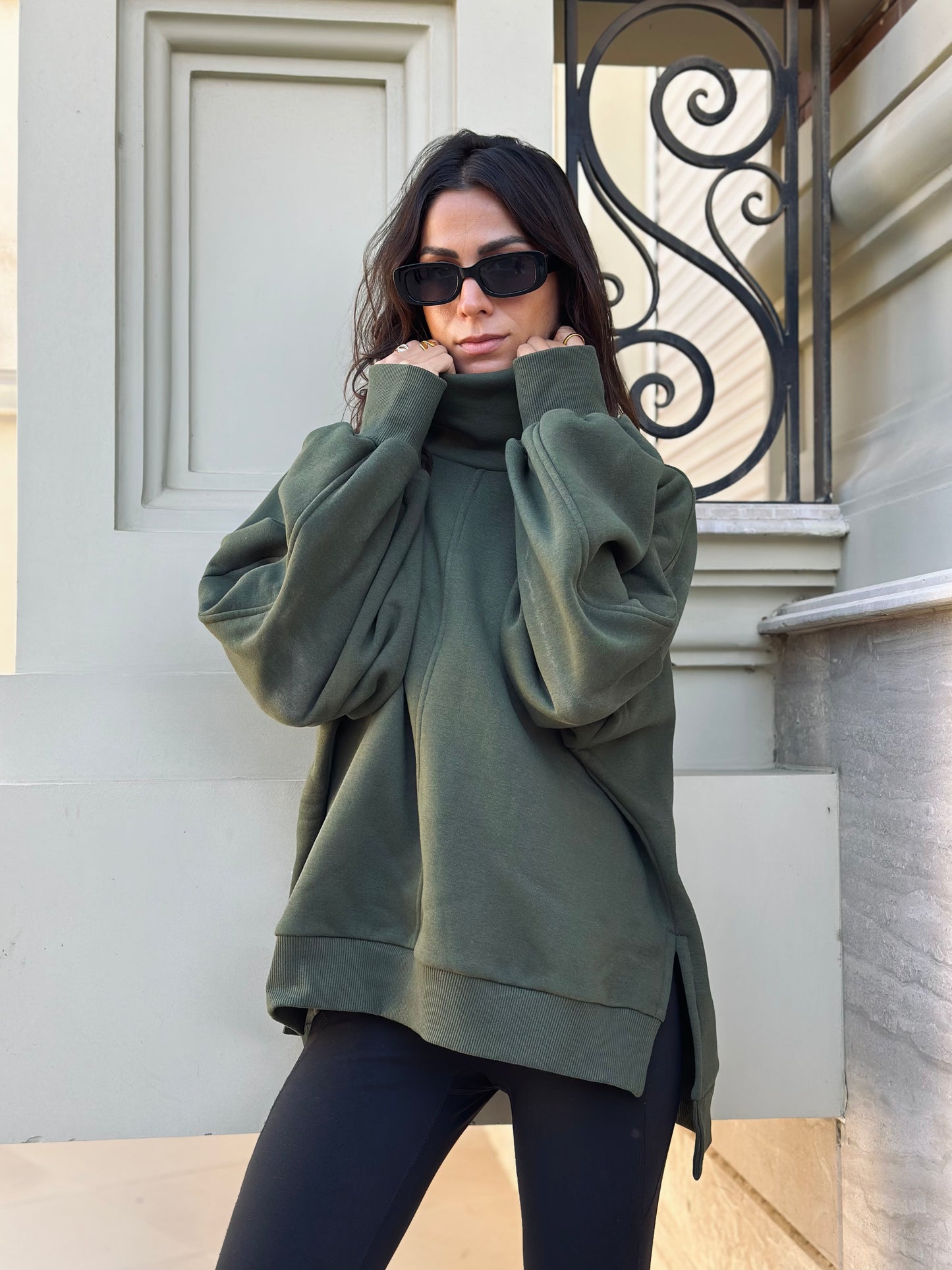 Highneck Sweatshirt - Olive