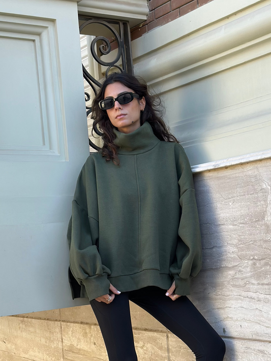 Highneck Sweatshirt - Olive