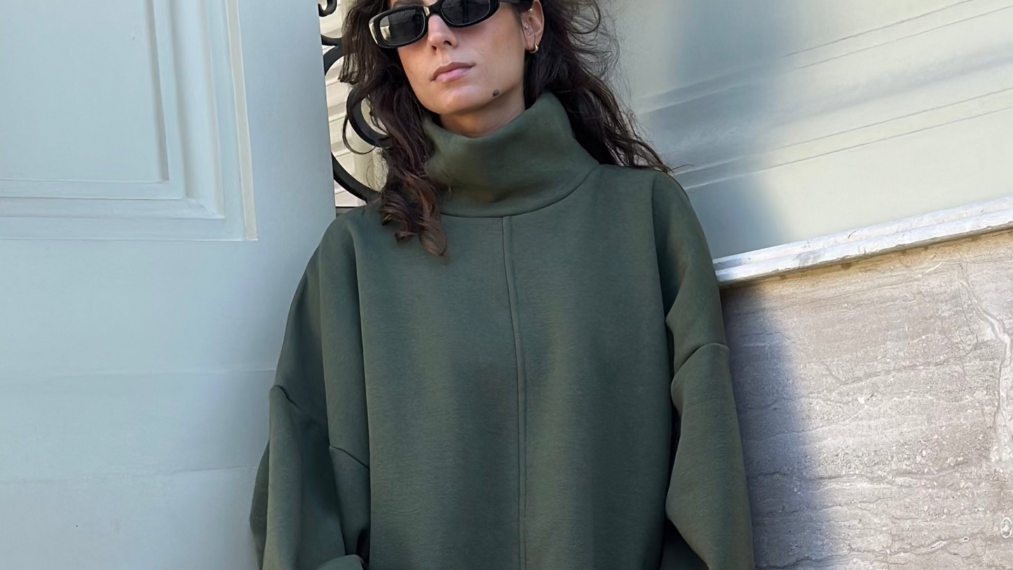 Highneck Sweatshirt - Olive