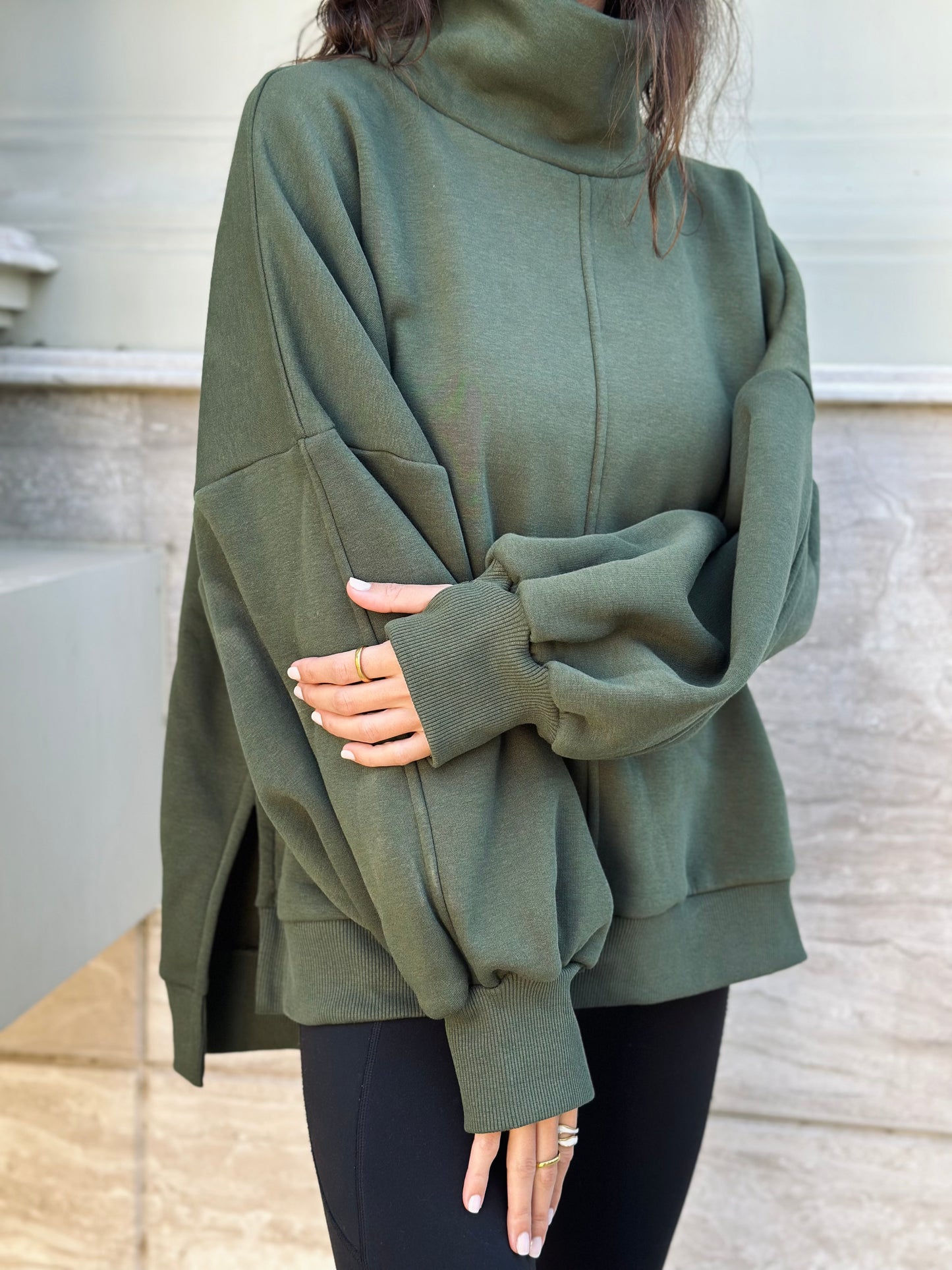 Highneck Sweatshirt - Olive