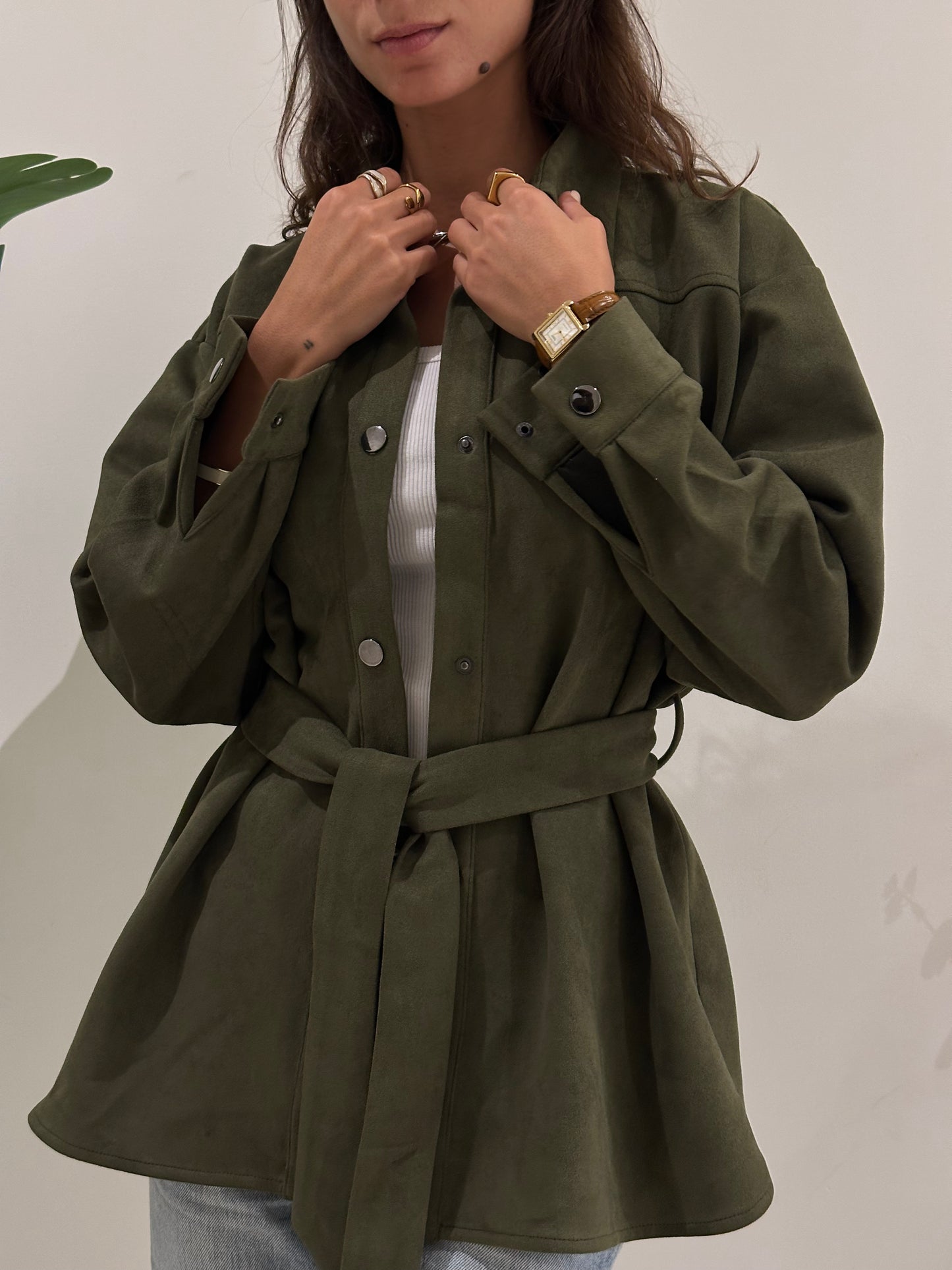 Suede Jacket - Olive