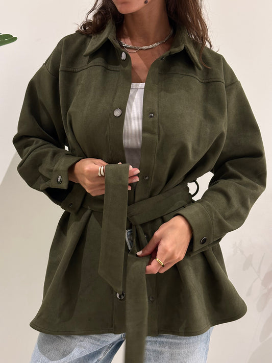 Suede Jacket - Olive
