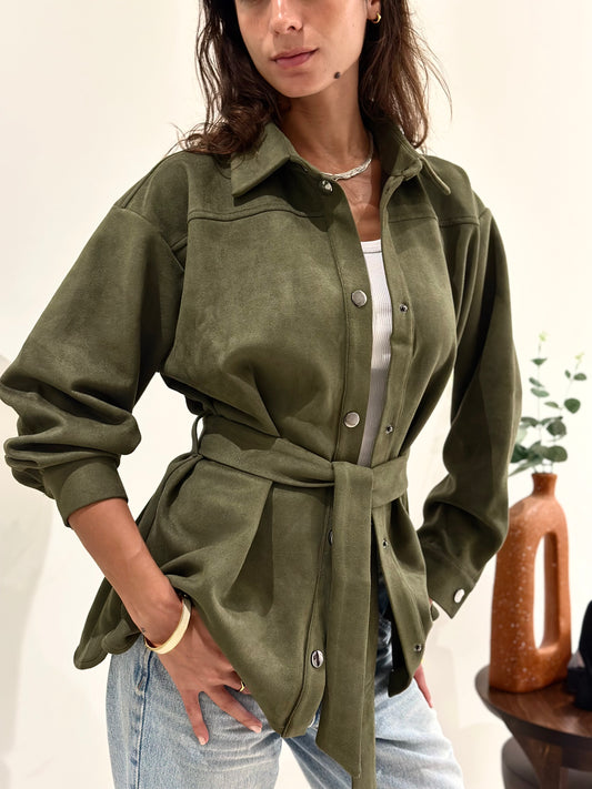 Suede Jacket - Olive