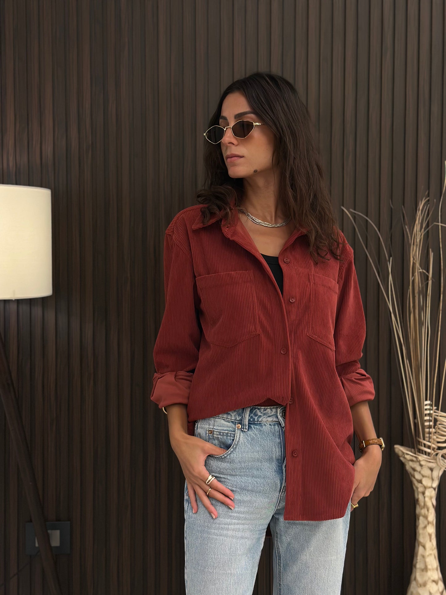 Velvet Everyday Shirt - Burgundy