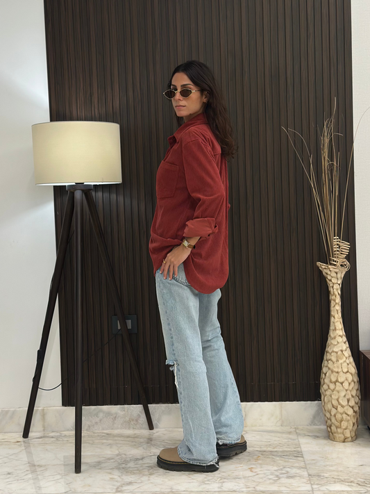 Velvet Everyday Shirt - Burgundy