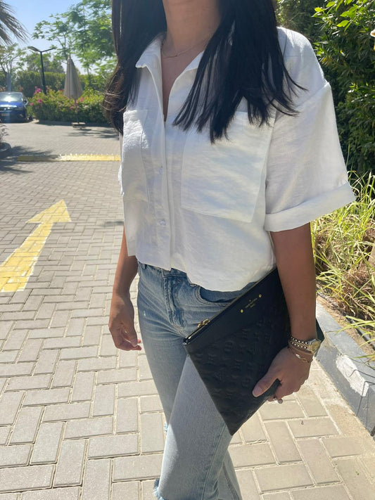 Cropped Shirt - Linen Blend