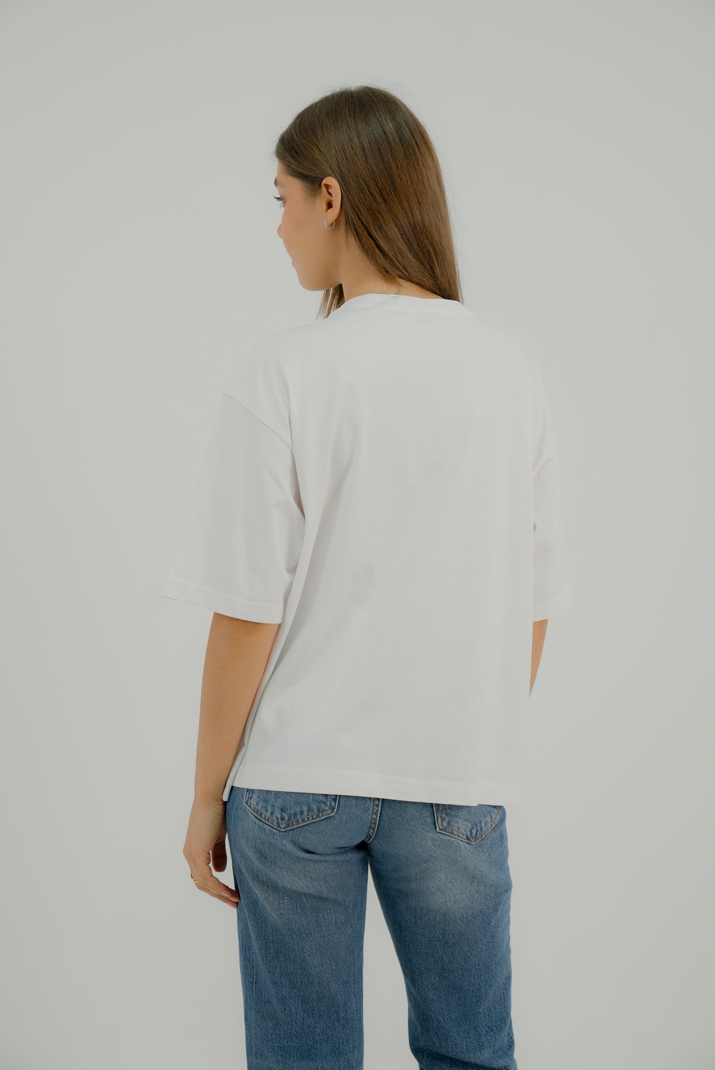 Oversized Tshirt with Statement Pocket in White