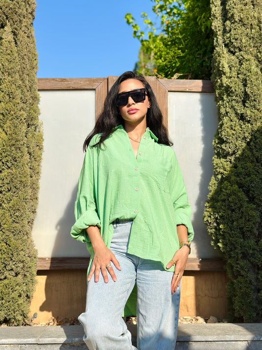 Everyday Oversized Shirt - Mint Green